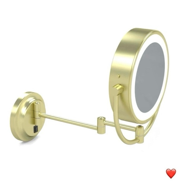 Kimball & Young Magnifying LED Lighted Makeup Mirror Brushed Brass Hardwired - Picture 1 of 16